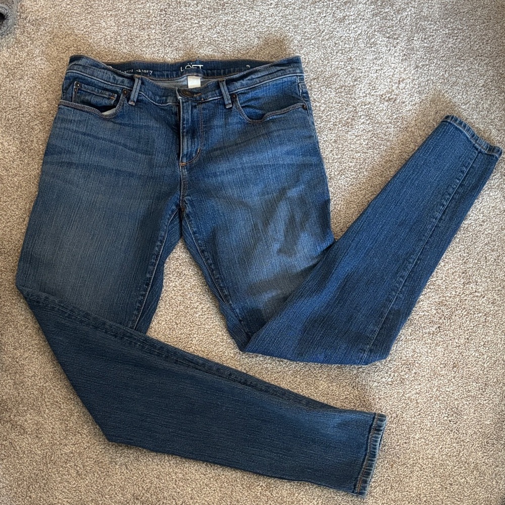 LOFT Women's Deep Blue Skinny Jeans